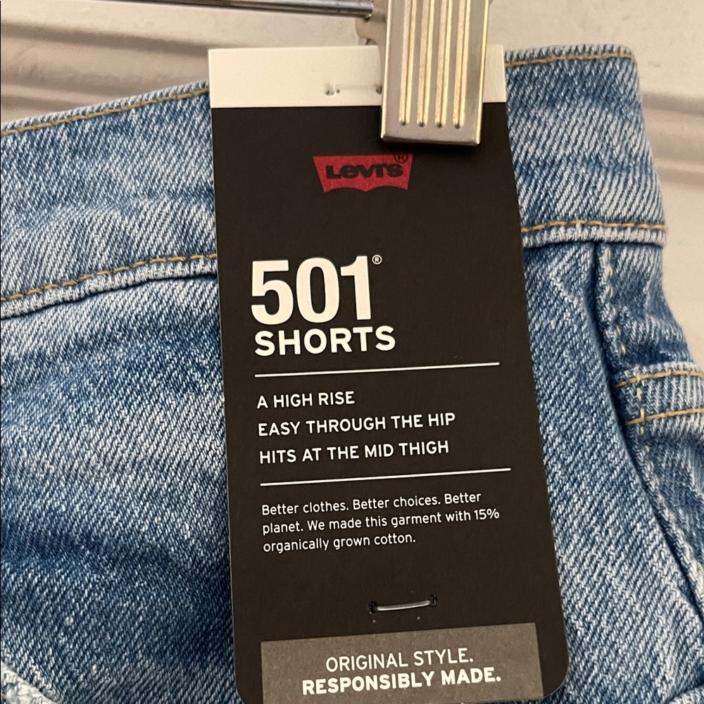 Levi's Blue Denim Cutoff Shorts - Picture 2 of 4